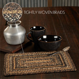 Country Espresso Table Placemat, Brown Black Tan, Jute Blend, Rectangle, 10x15 Inches, 12 Pack 12 Pack