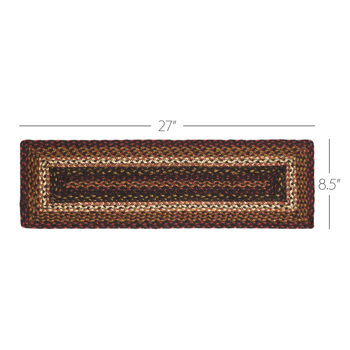 Beckham Jute Stair Tread Rect Latex 8.5x27, Set of 7