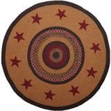 Landon Jute Rug Stencil Stars w/ Pad 3ft Round