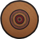 Landon Jute Rug Stencil Stars w/ Pad 3ft Round