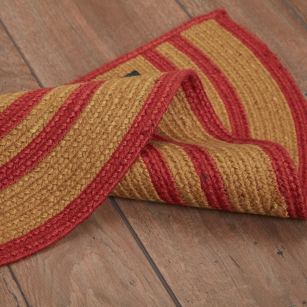 Liberty Stars Flag Jute Rug Half Circle w/ Pad 16.5x33