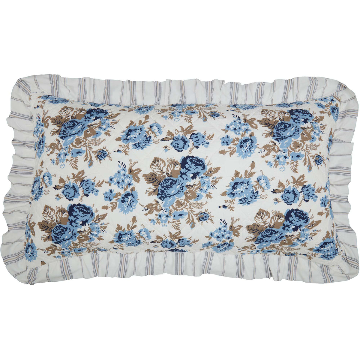 Annie Blue Floral Ruffled Sham, Set of 2