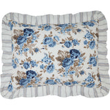 Annie Blue Floral Ruffled Standard Sham 21x27, Set of 2