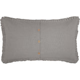 Burlap Dove Grey King Sham w/ Fringed Ruffle 21x37, Set of 2
