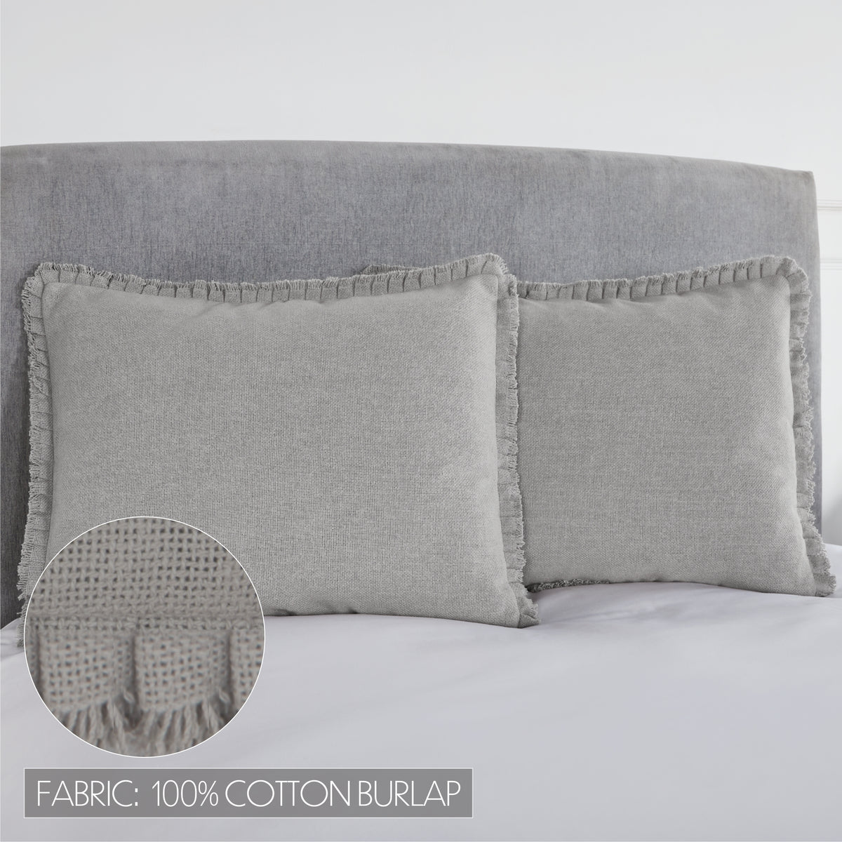 Burlap Dove Gray Sham, Set of 2