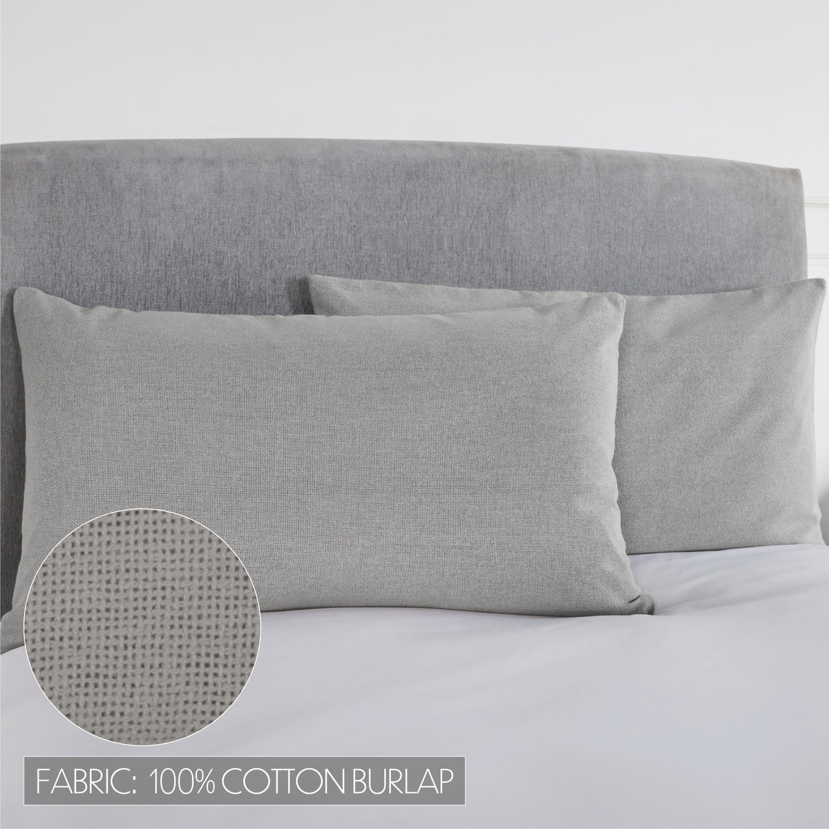 Burlap Dove Gray Sham, Set of 2