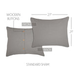 Burlap Dove Grey Standard Sham 21x27, Set of 2