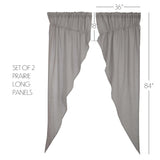 Burlap Dove Grey Prairie Long Panel Set of 2 84x36x18