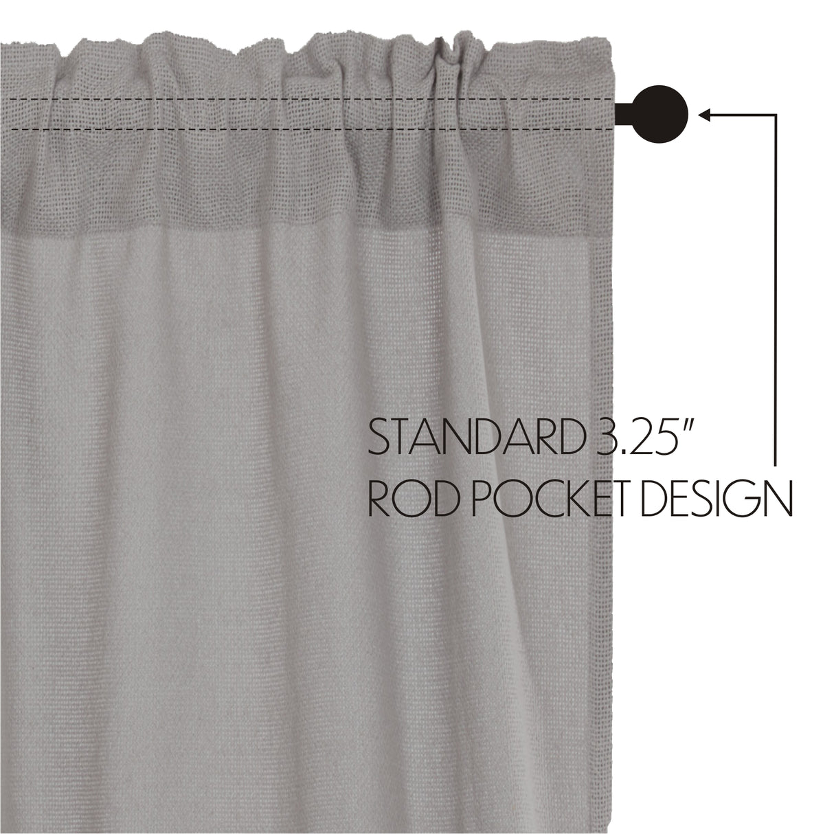 Burlap Dove Grey Prairie Short Panel Set of 2 63x36x18