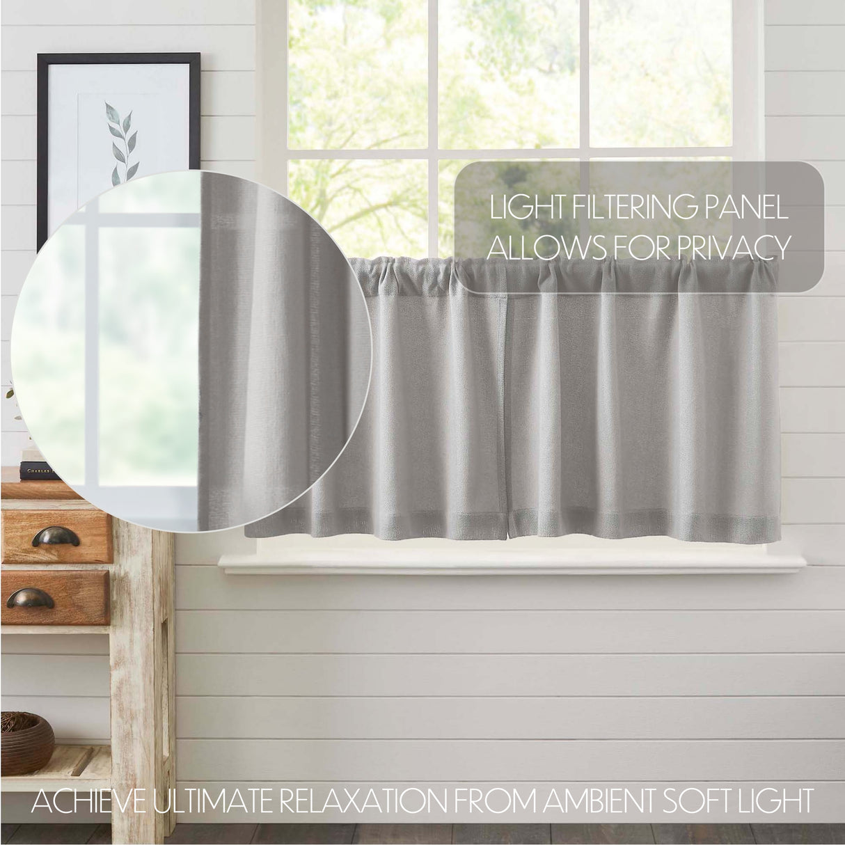 Burlap Antique Curtain Set