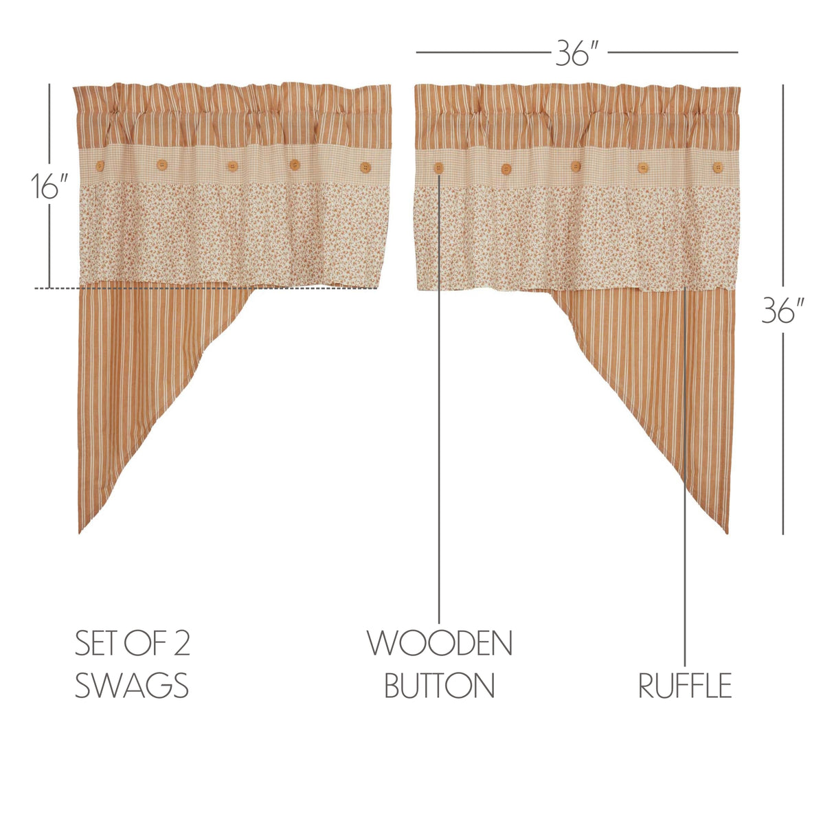 Camilia Ruffled Curtain Set