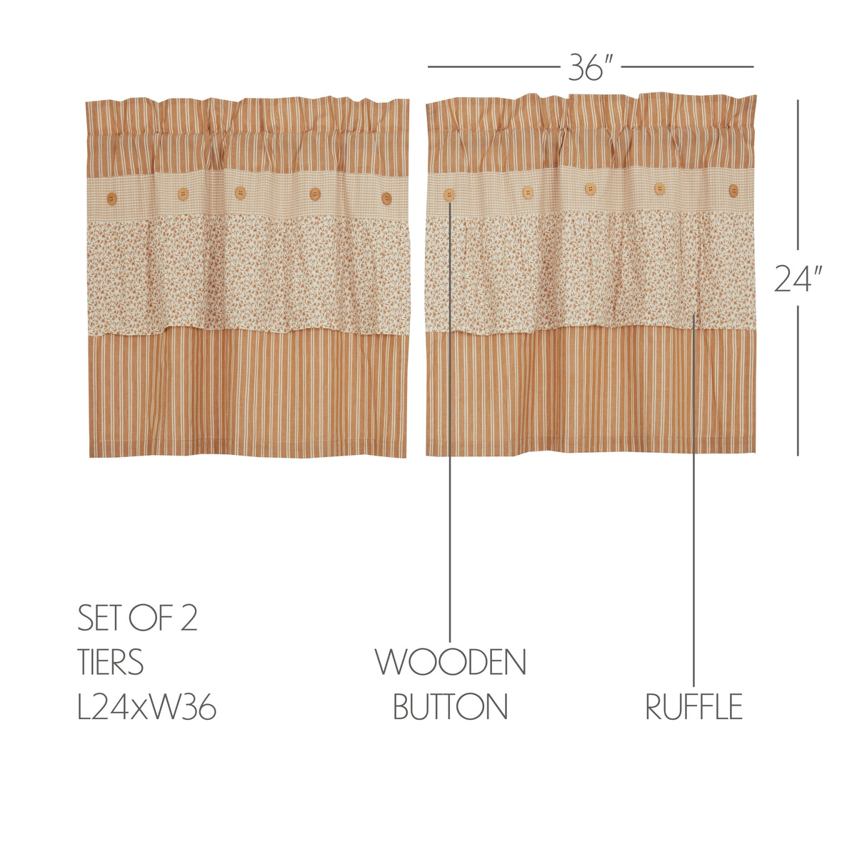 Camilia Ruffled Curtain Set