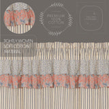 Kaila Ticking Blue Ruffled Valance 16x90