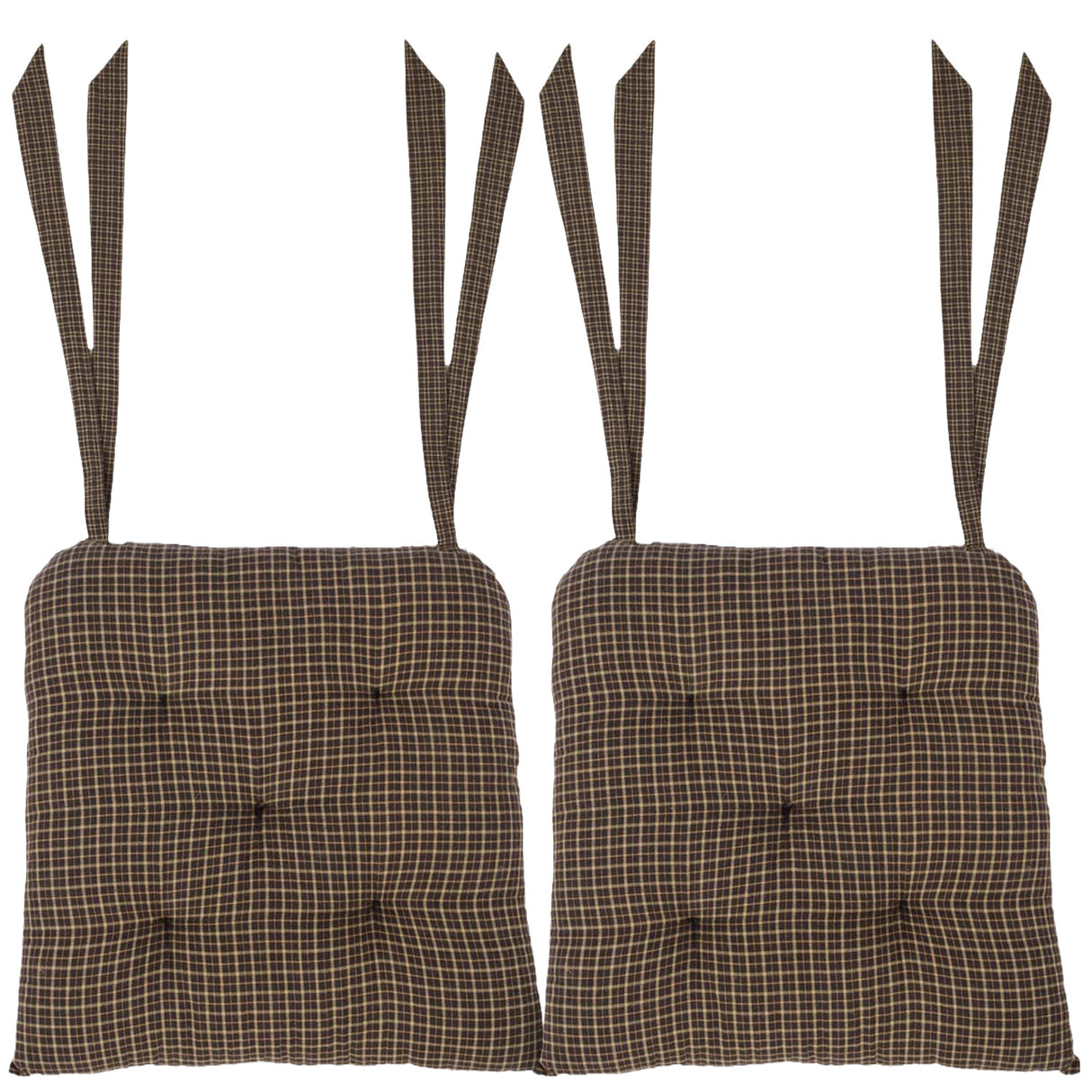 Kettle Grove 14 Inch Plaid Chair Pad