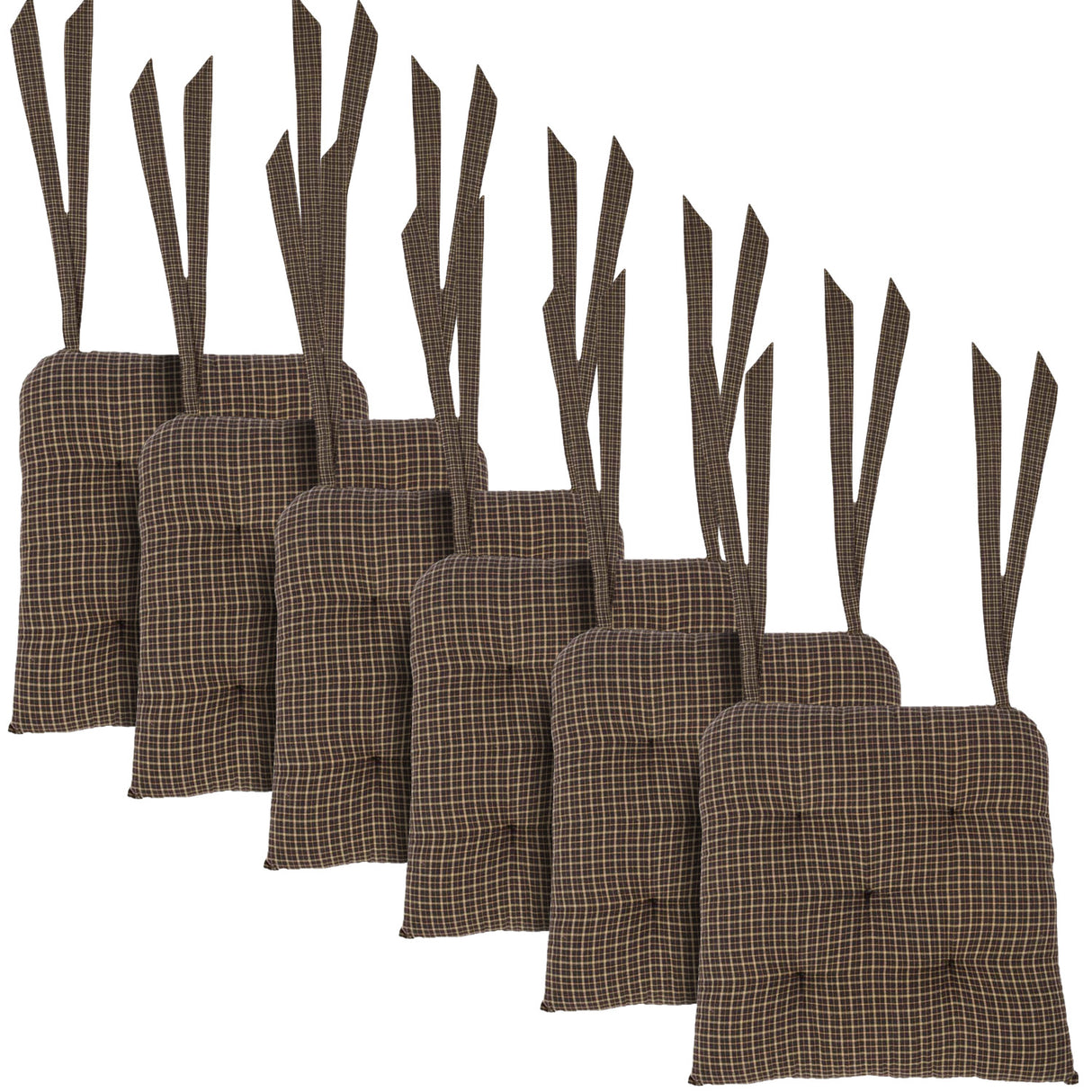 Kettle Grove 14 Inch Plaid Chair Pad