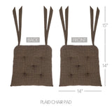 Kettle Grove 14 Inch Plaid Chair Pad