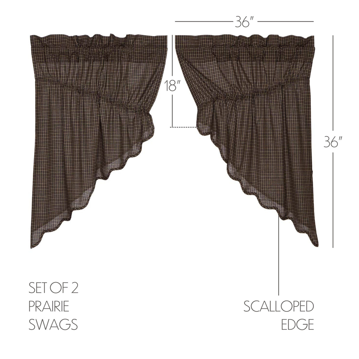 Kettle Grove Plaid Curtain Set