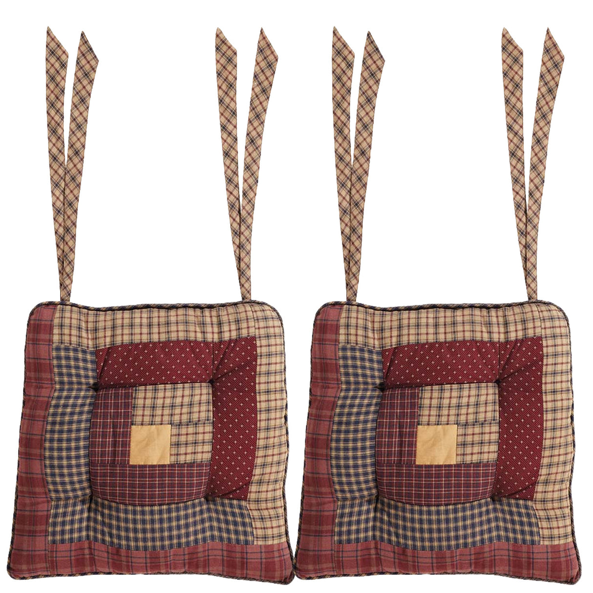 Millsboro 14 Inch Log Cabin Patch Chair Pad