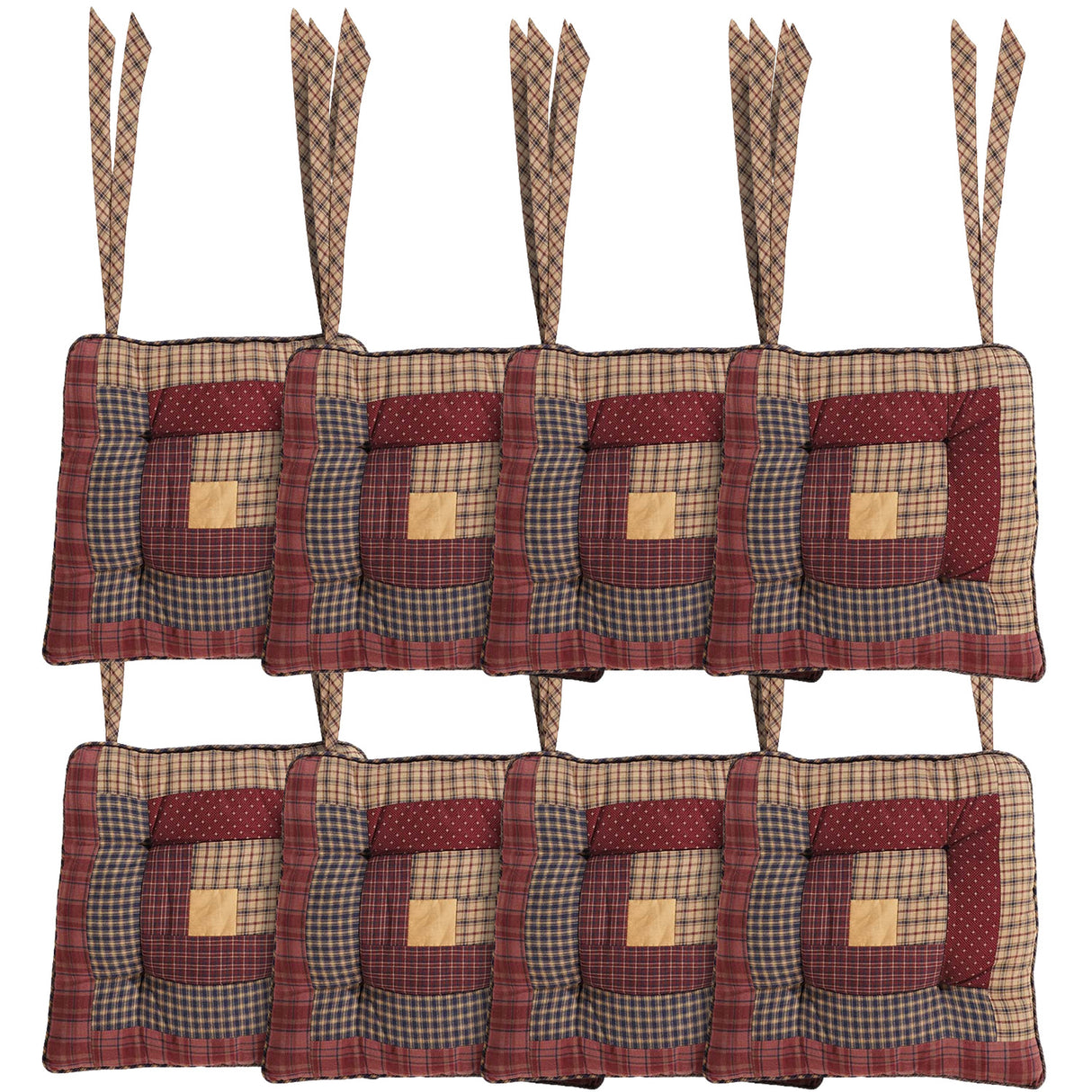 Millsboro 14 Inch Log Cabin Patch Chair Pad