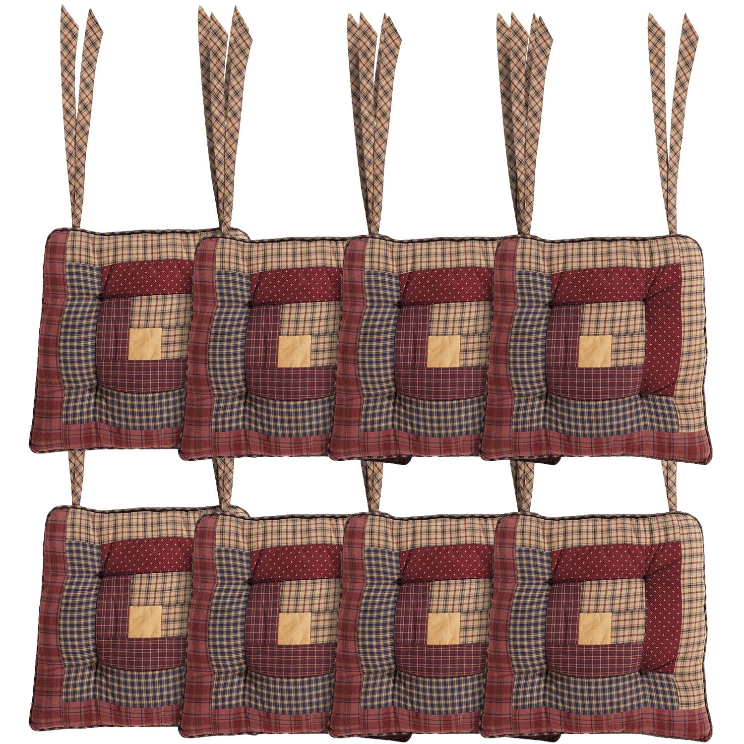 Millsboro 14 Inch Log Cabin Patch Chair Pad