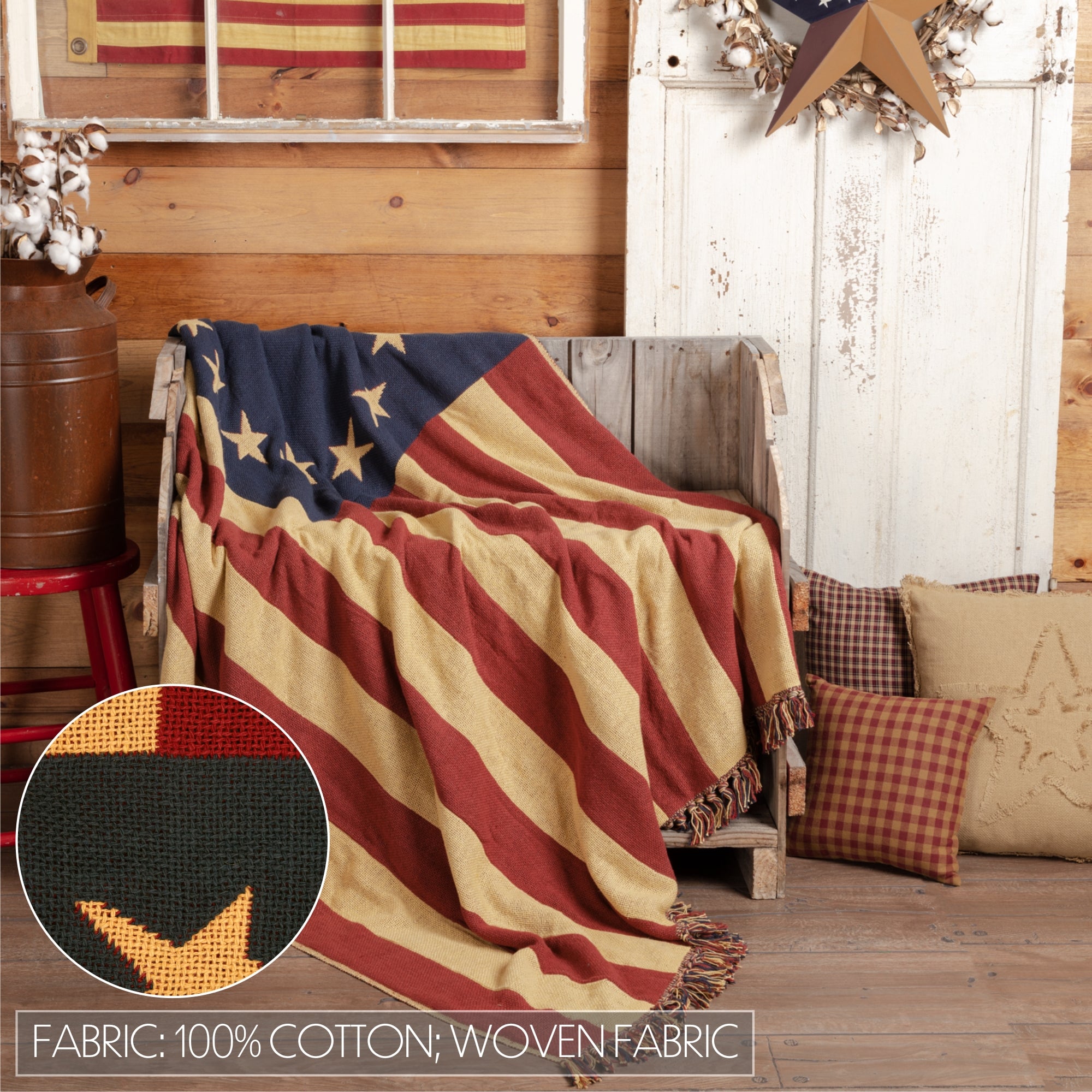 Old Glory Throw Woven 50x60 – VHC Brands Home Decor
