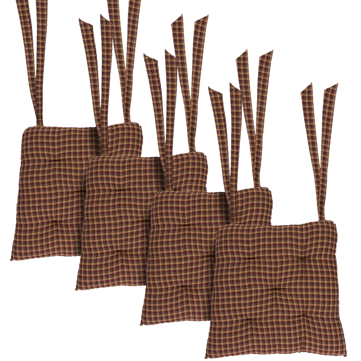 Patriotic Patch 14 Inch Plaid Chair Pad