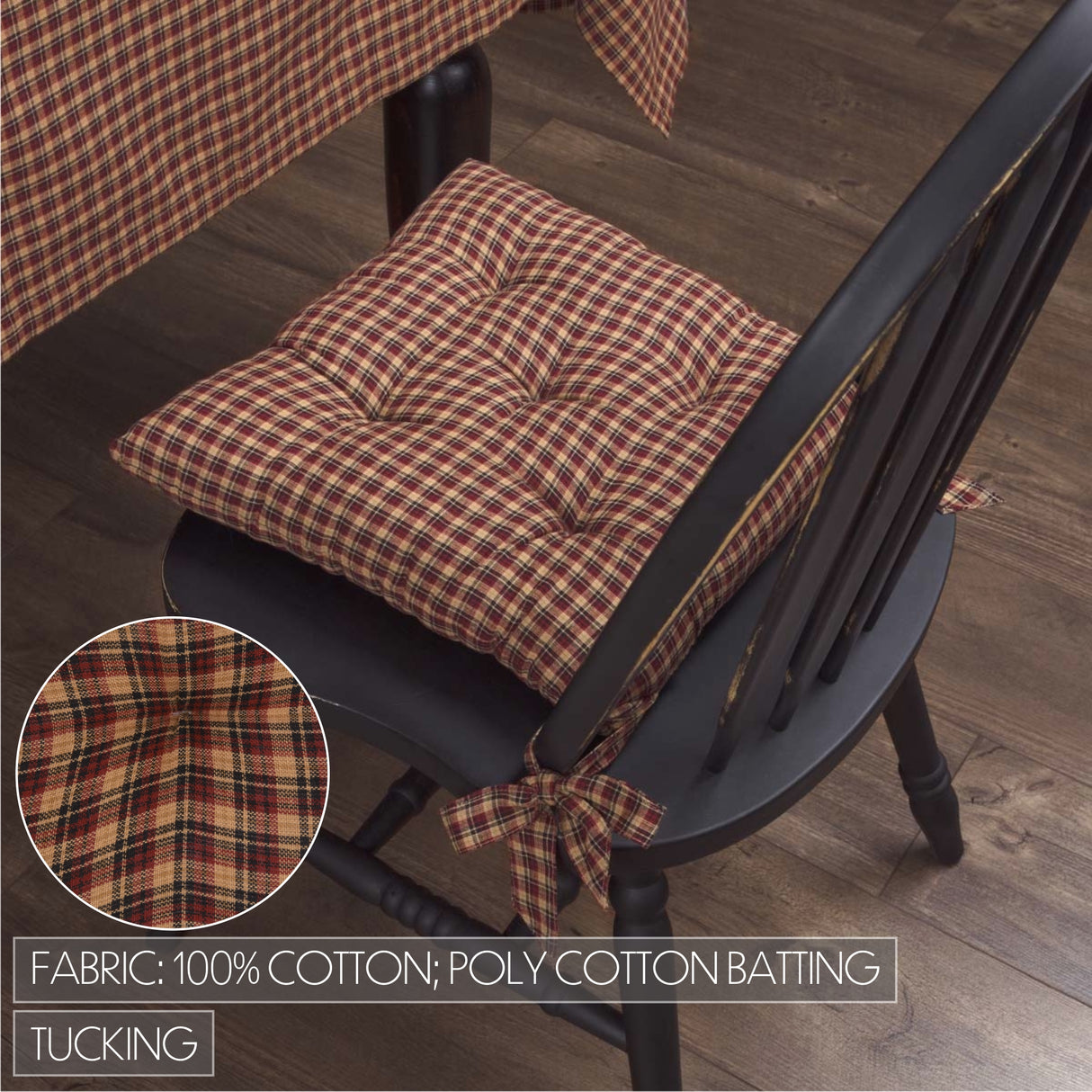 Patriotic Patch 14 Inch Plaid Chair Pad