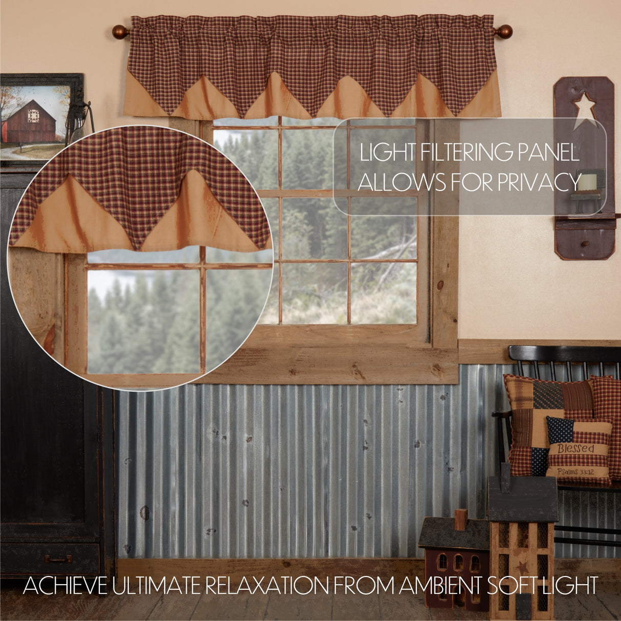 Patriotic Patch Curtain Set