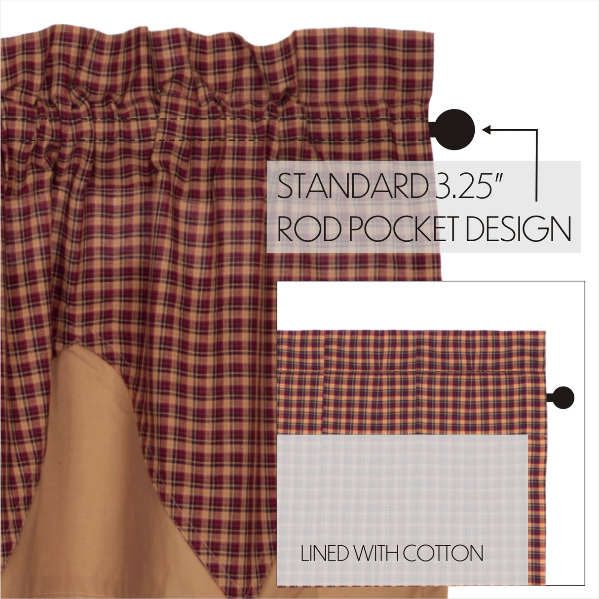 Patriotic Patch Curtain Set