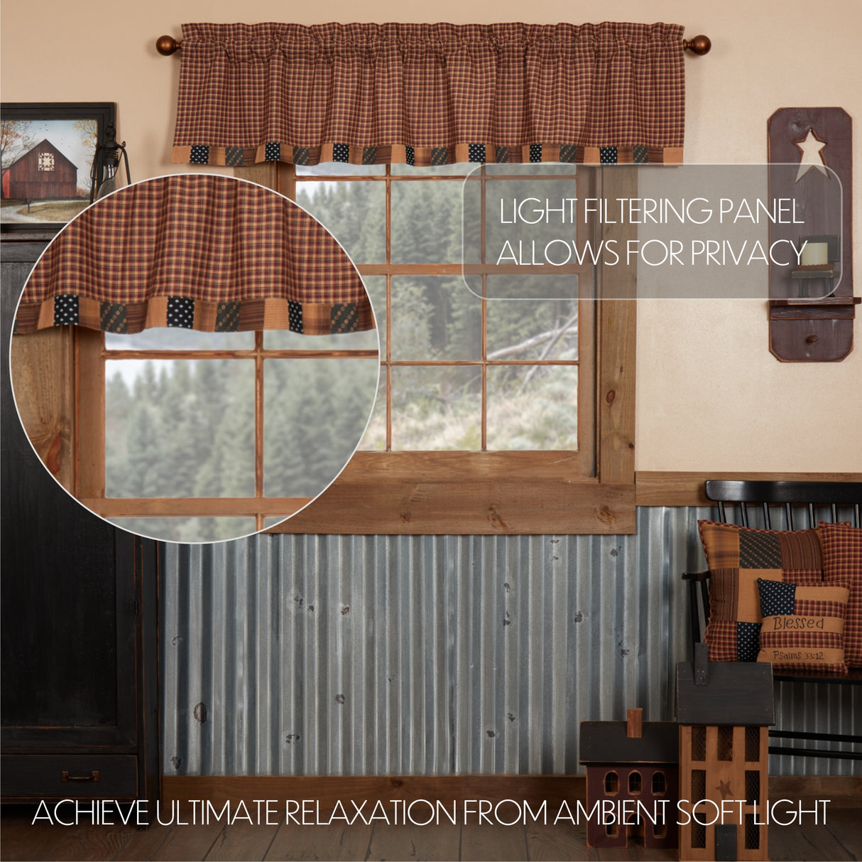 Patriotic Patch Curtain Set