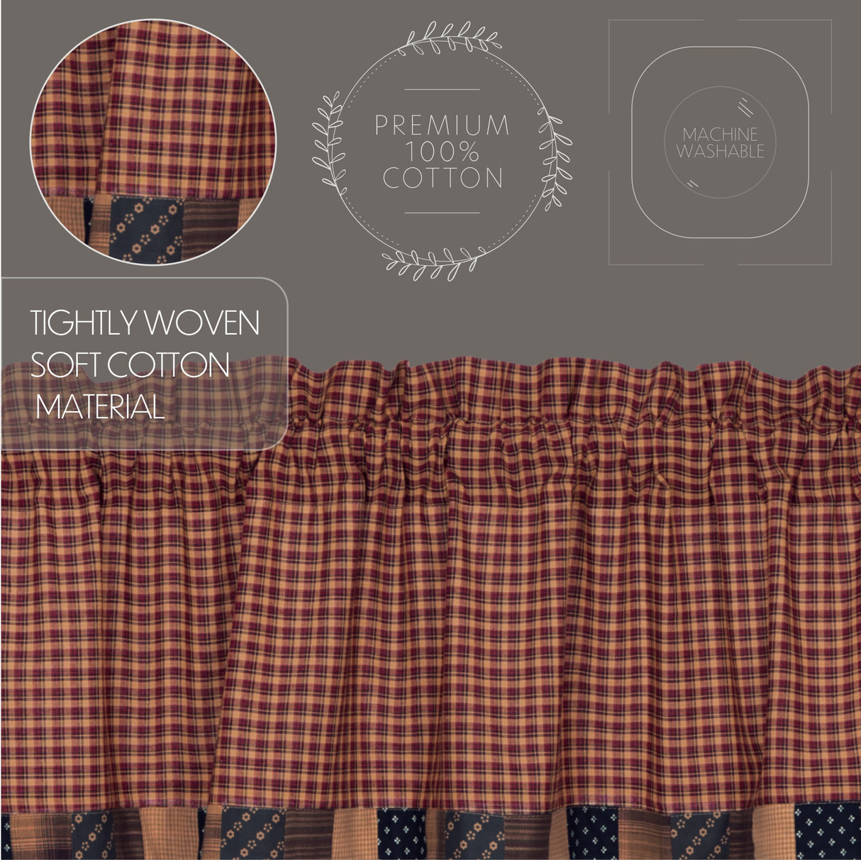 Patriotic Patch Curtain Set