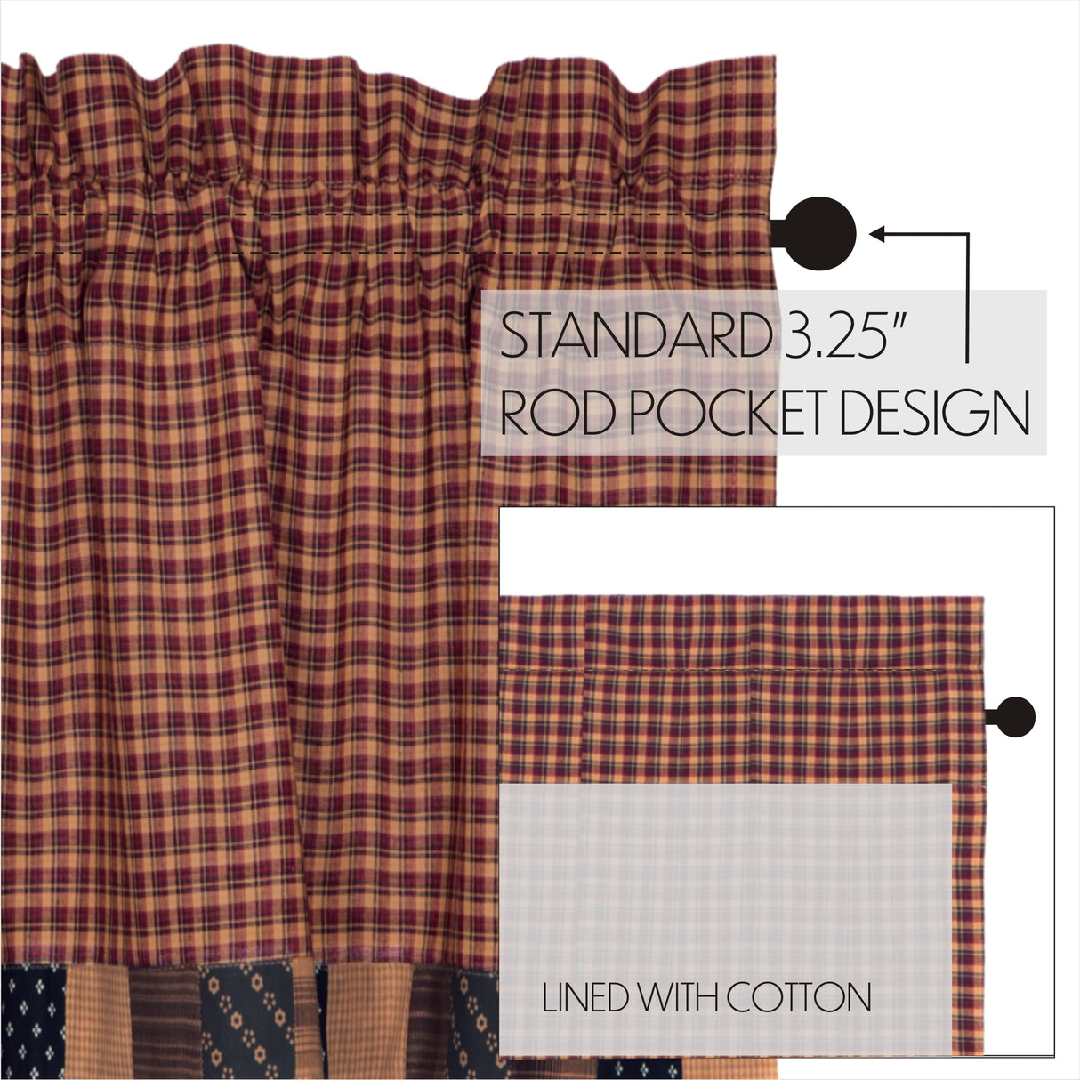 Patriotic Patch Curtain Set