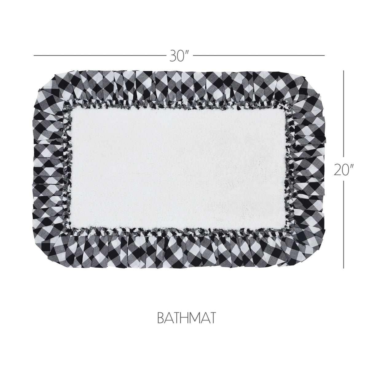 VHC Brands Annie Buffalo Check Country Black 2pc Bathhmat Set, 20x30 and 27x48