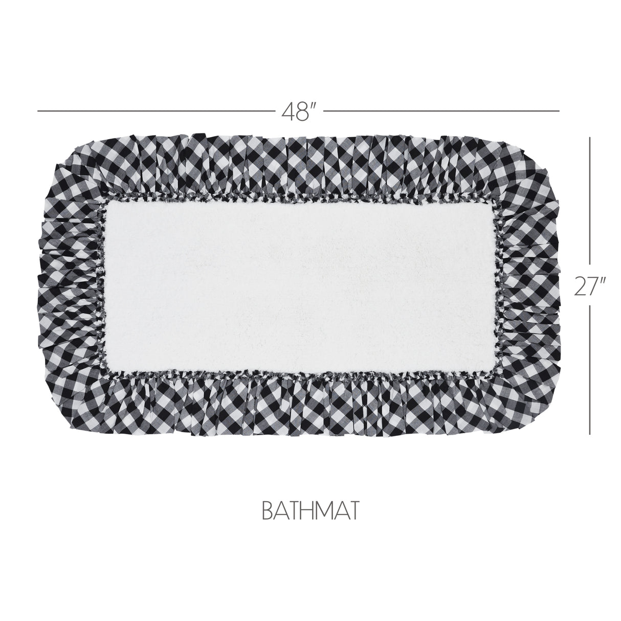VHC Brands Annie Buffalo Check Country Black 2pc Bathhmat Set, 20x30 and 27x48