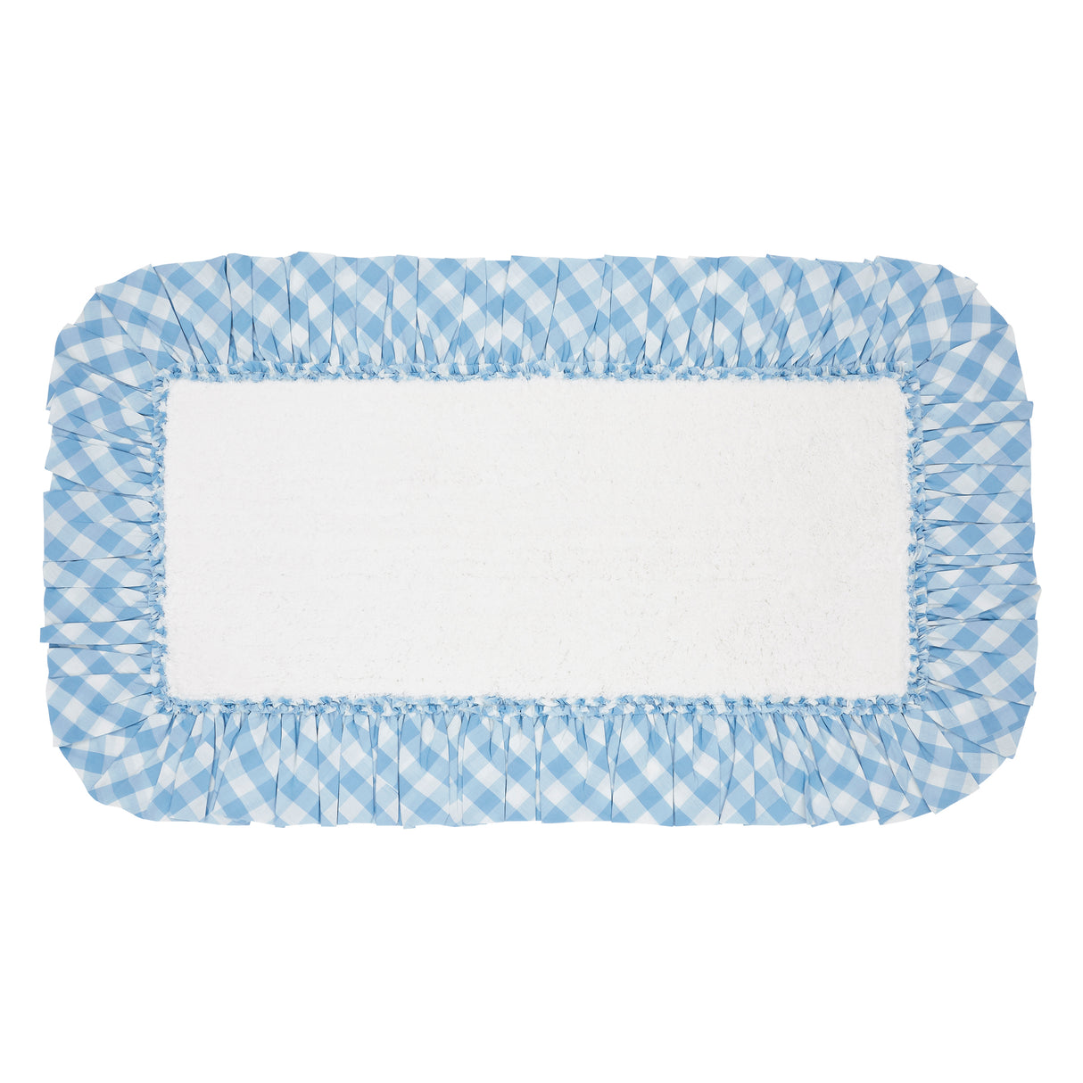 VHC Brands Annie Buffalo Check Dusk Blue 2pc Bathhmat Set, 20x30 and 27x48
