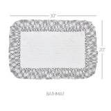 VHC Brands Annie Buffalo Check Ash Grey 2pc Bathhmat Set, 20x30 and 27x48