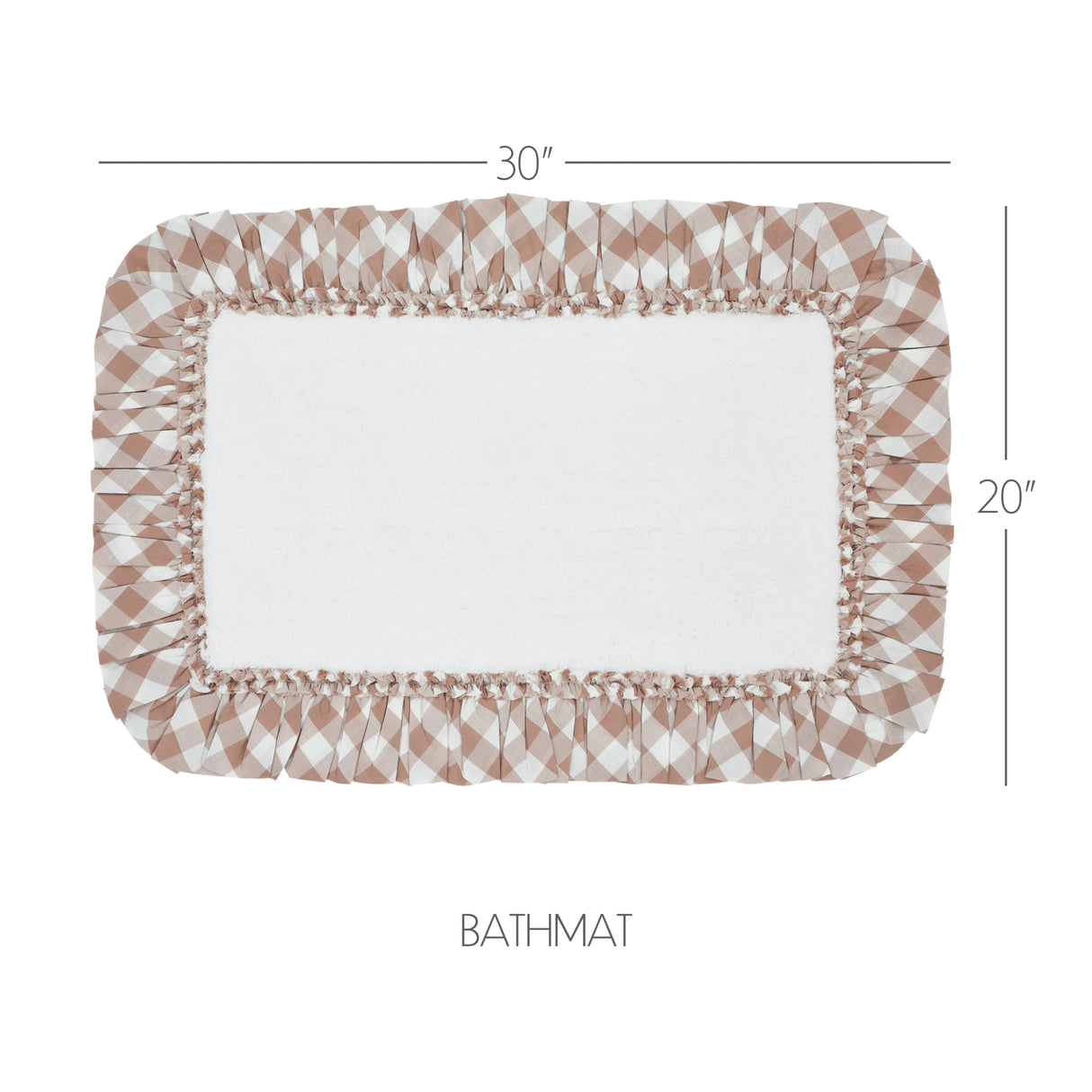 VHC Brands Annie Buffalo Check Portabella 2pc Bathhmat Set, 20x30 and 27x48