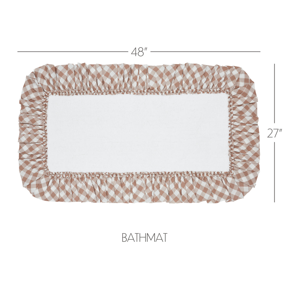 VHC Brands Annie Buffalo Check Portabella 2pc Bathhmat Set, 20x30 and 27x48