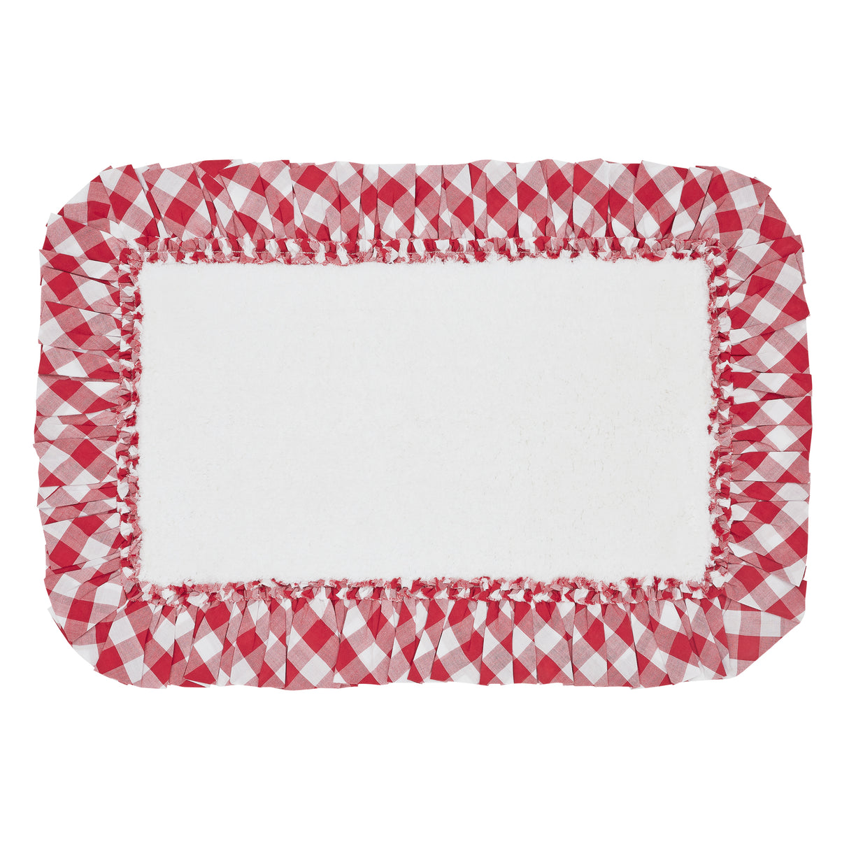 VHC Brands Annie Buffalo Check Country Red 2pc Bathhmat Set, 20x30 and 27x48