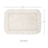 VHC Brands Burlap Antique White 2pc Bathhmat Set, 20x30 and 27x48