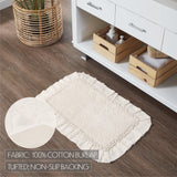 VHC Brands Burlap Antique White 2pc Bathhmat Set, 20x30 and 27x48