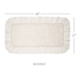 VHC Brands Burlap Antique White 2pc Bathhmat Set, 20x30 and 27x48