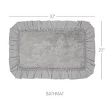 VHC Brands Burlap Dove Grey 2pc Bathhmat Set, 20x30 and 27x48