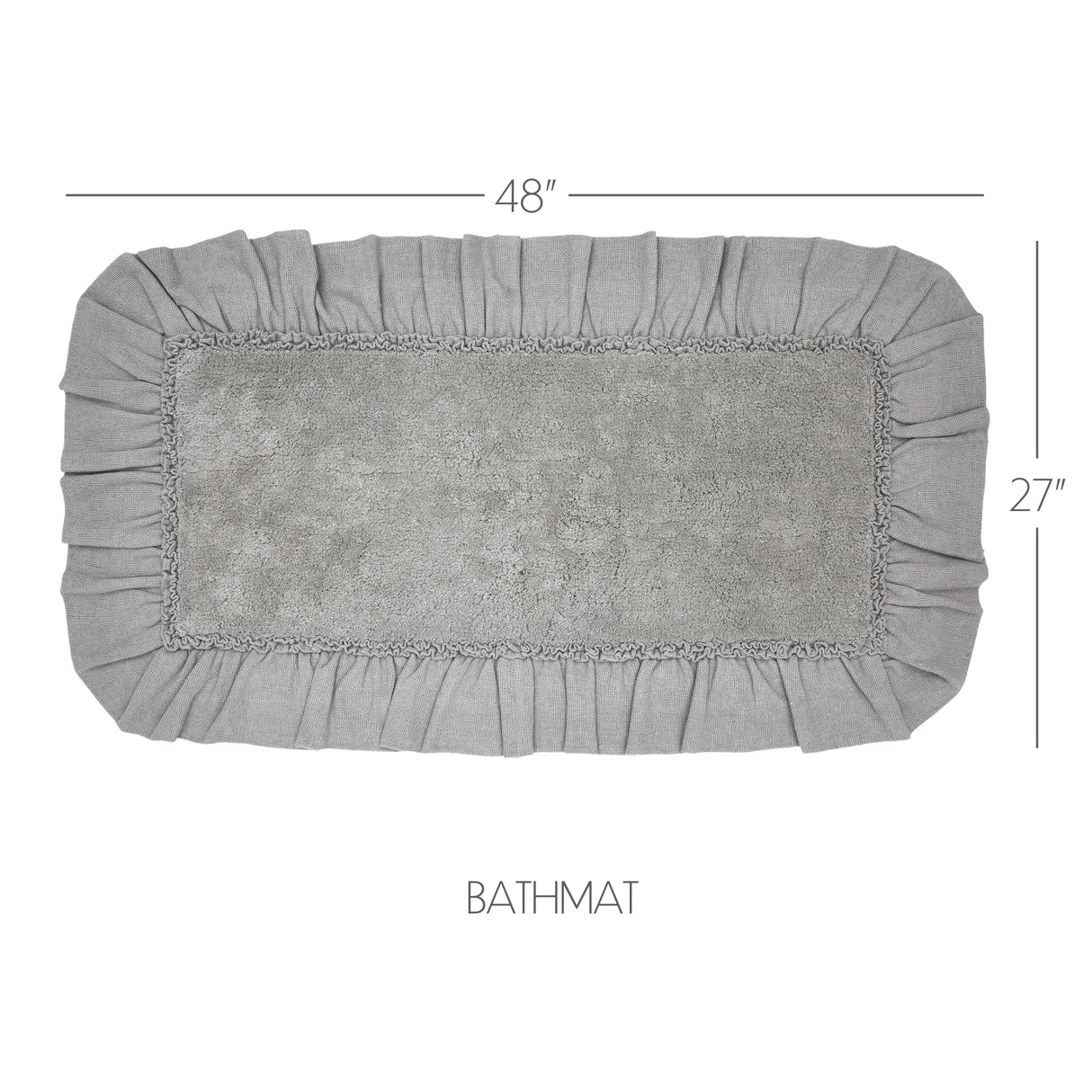 VHC Brands Burlap Dove Grey 2pc Bathhmat Set, 20x30 and 27x48