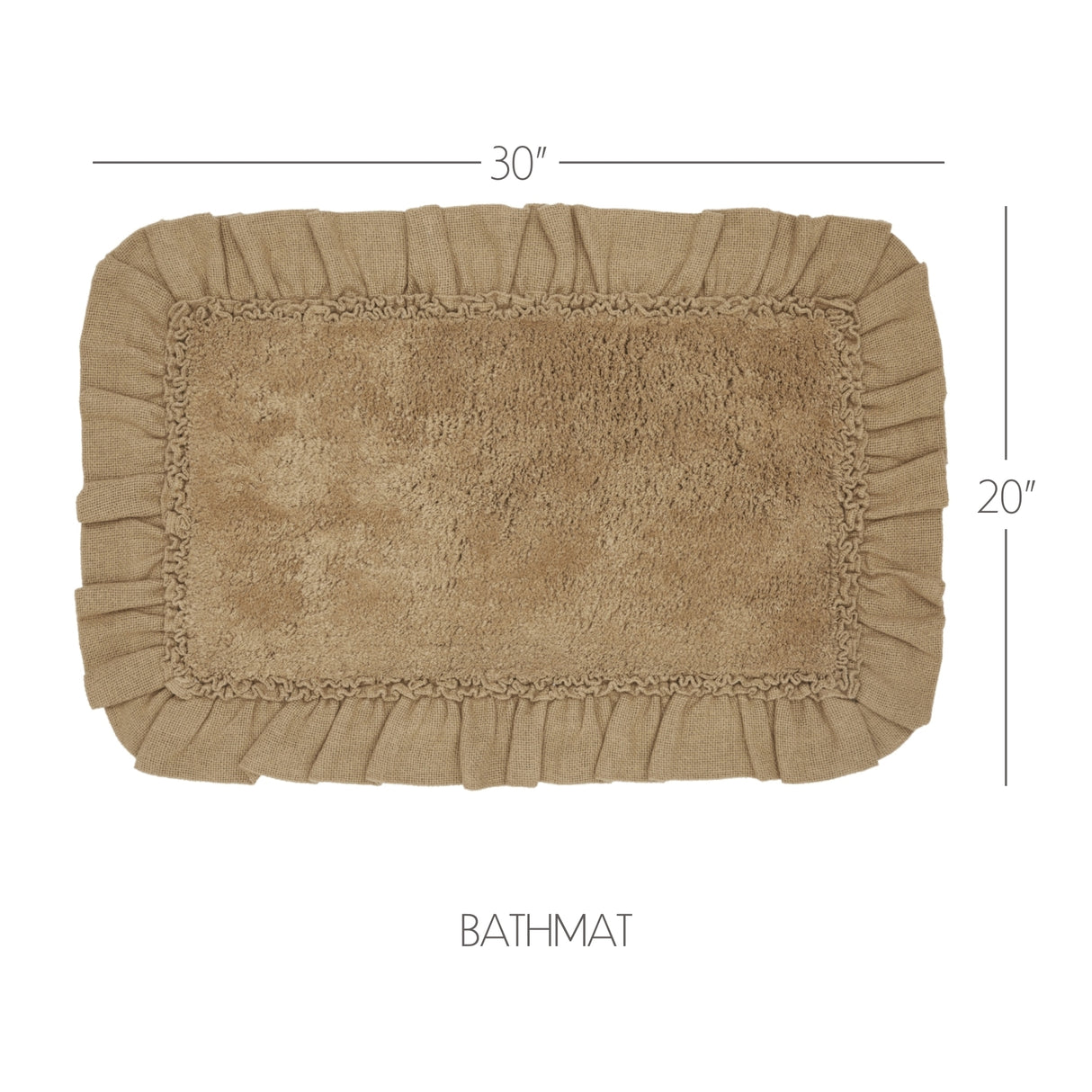 VHC Brands Burlap Natural 2pc Bathhmat Set, 20x30 and 27x48