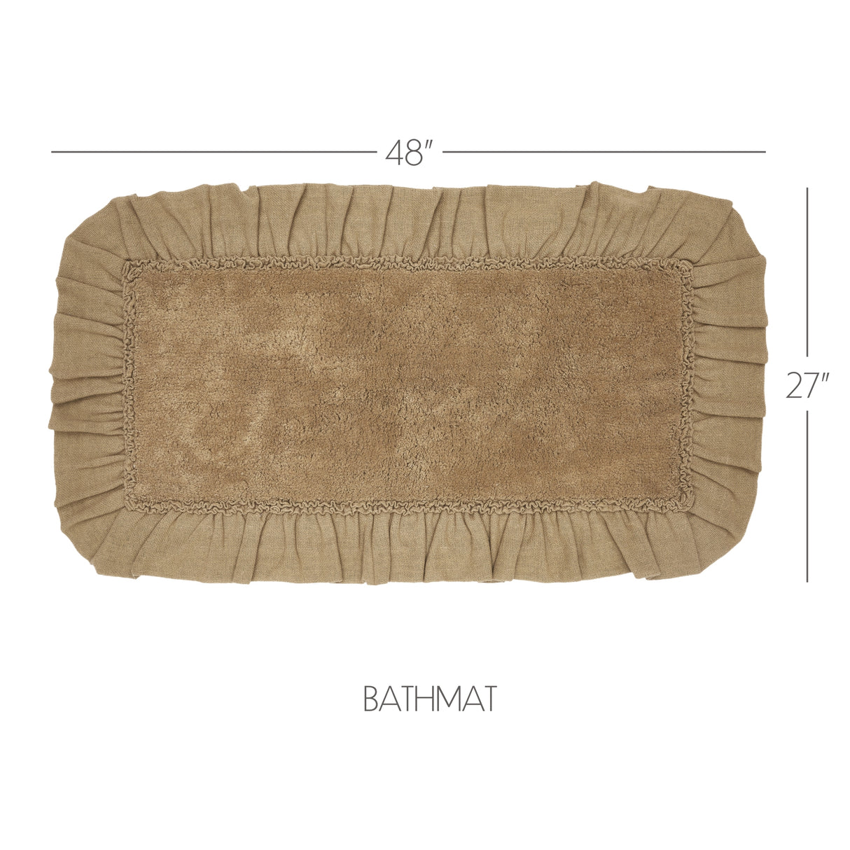 VHC Brands Burlap Natural 2pc Bathhmat Set, 20x30 and 27x48
