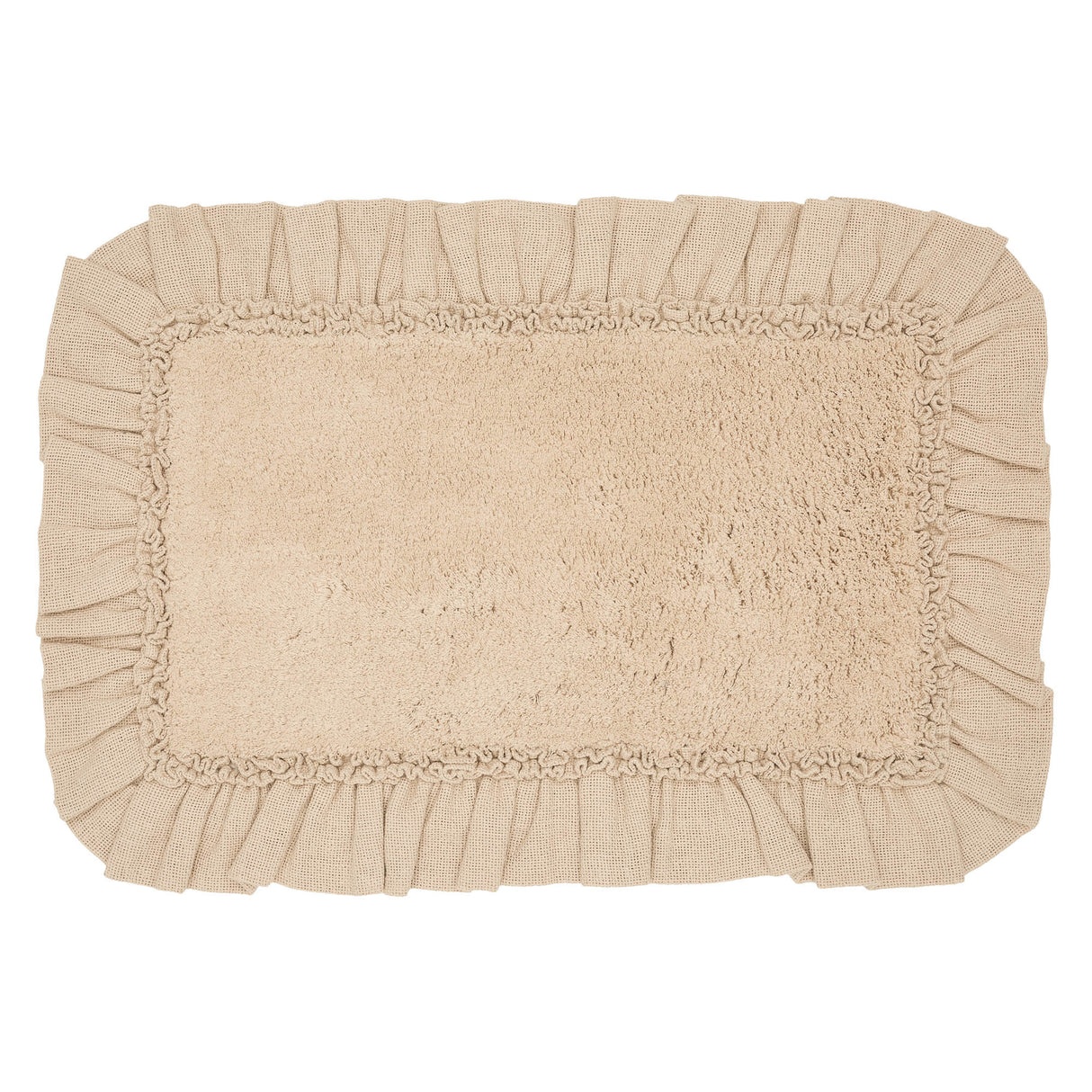 VHC Brands Burlap Vintagew Tan 2pc Bathhmat Set, 20x30 and 27x48