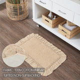 VHC Brands Burlap Vintagew Tan 2pc Bathhmat Set, 20x30 and 27x48
