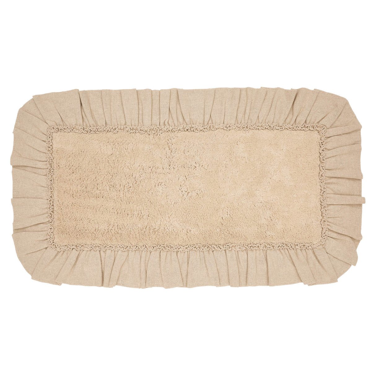 VHC Brands Burlap Vintagew Tan 2pc Bathhmat Set, 20x30 and 27x48