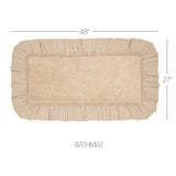 VHC Brands Burlap Vintagew Tan 2pc Bathhmat Set, 20x30 and 27x48